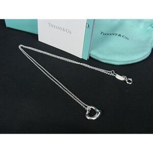 TIFFANY Co Elsa Peretti Open Heart Necklace Silver
